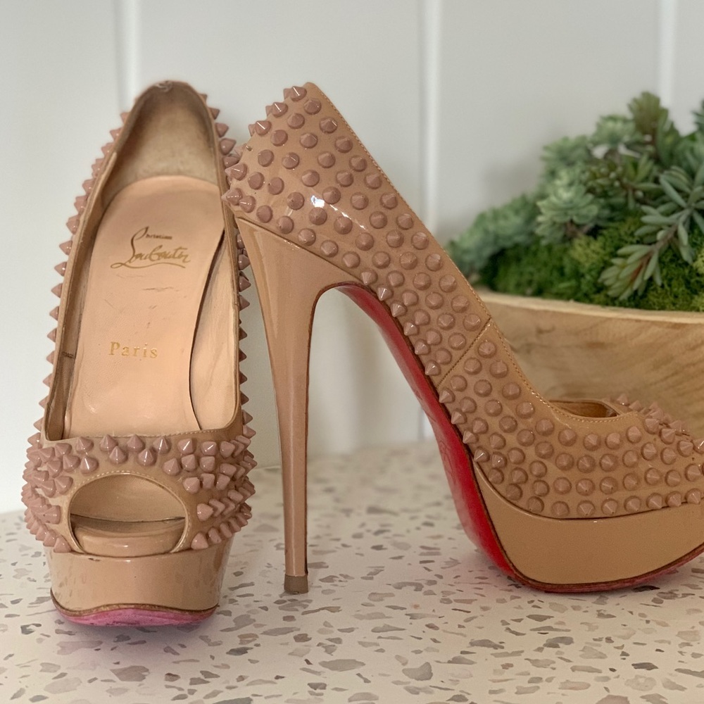 Christian Louboutin spiked heels. Size 38 1/2.